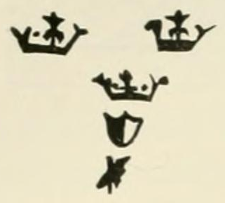 The Three crowns, with shield and sprig mark as engraved in Chaffers 1891, page 520