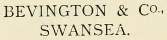 The BEVINGTON & Co., SWANSEA mark as engraved in Chaffers 1891, page 860