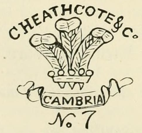 The C. HEATHCOTE & Co · feathers · CAMBRIA · No 7 mark as engraved in Chaffers 1891, page 860