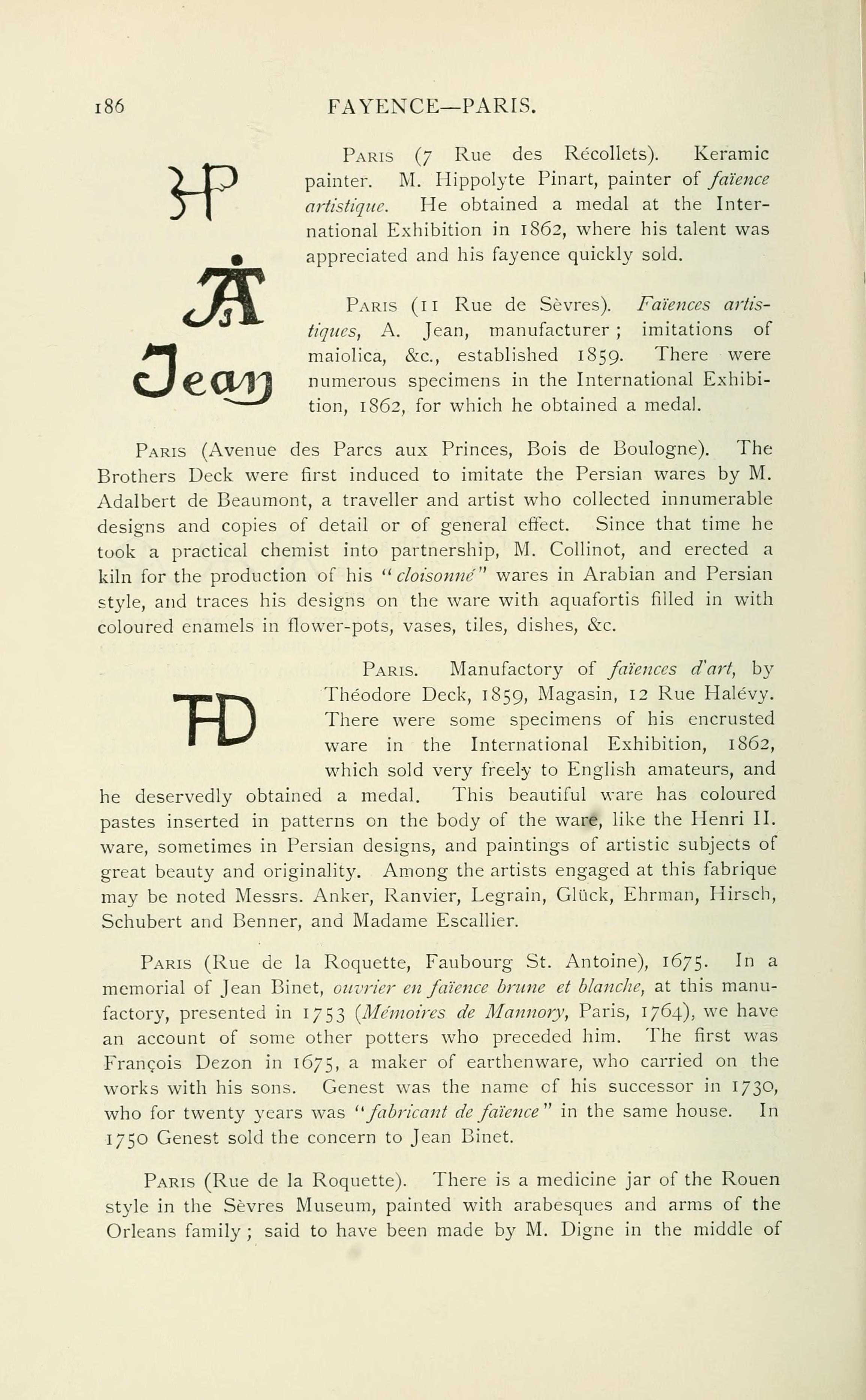 Page 186 of Chaffers 1891, the source for this entry