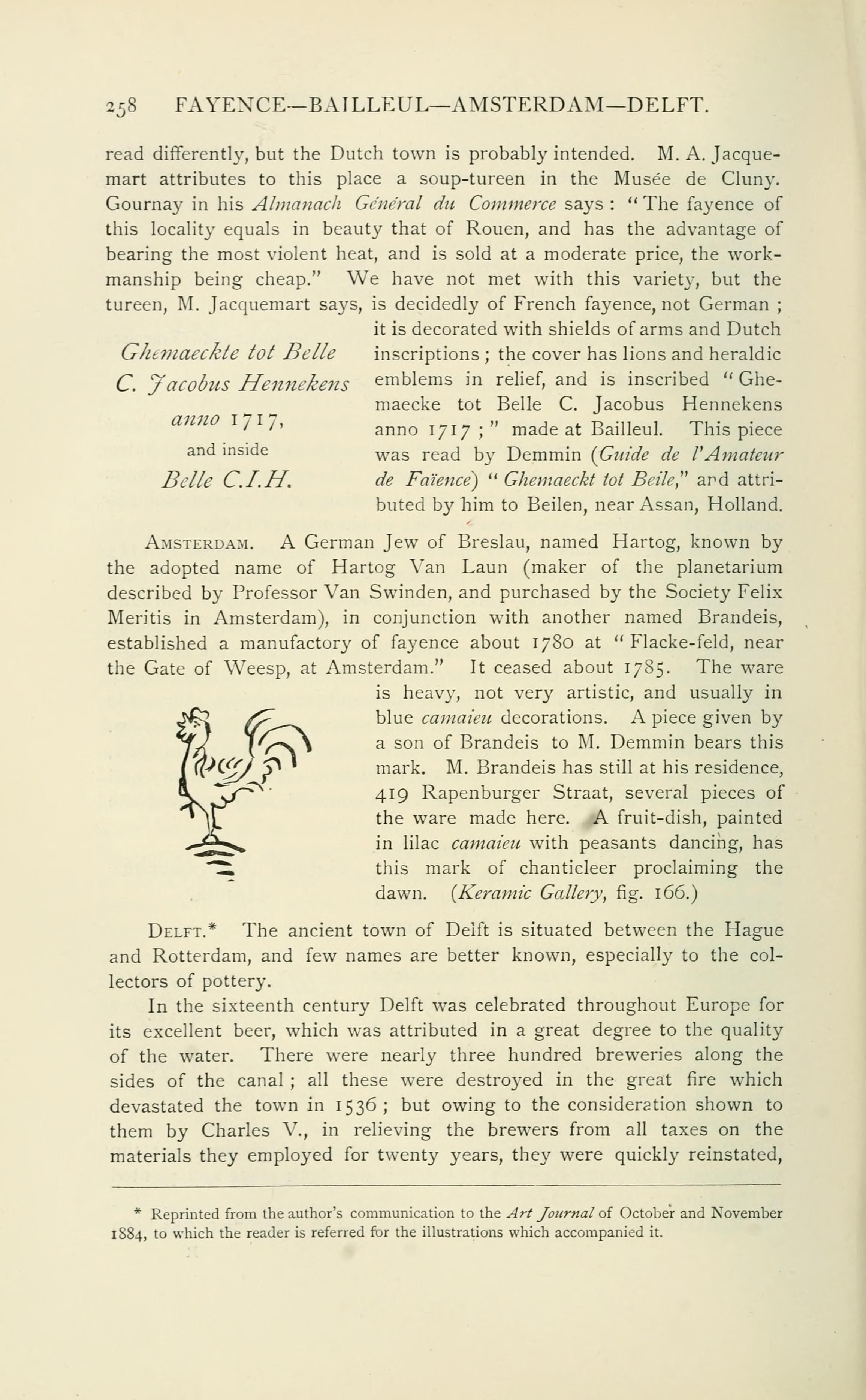 Page 258 of Chaffers 1891, the source for this entry